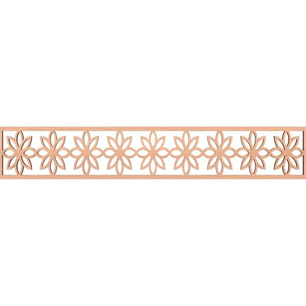 Ekena Millwork Daisy Fretwork 0.375 in. D x 46.625 in. W x 8 in. L Alder Wood Panel Moulding