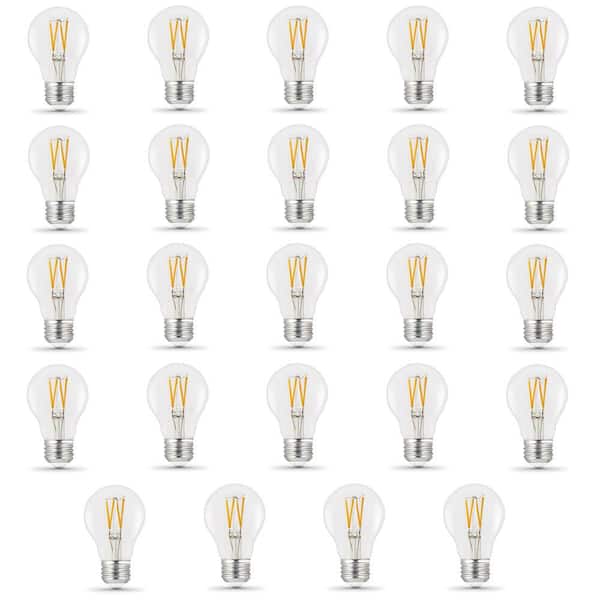40-Watt Equivalent A19 Dimmable CEC 90+ CRI Indoor Clear Glass E26 Medium Base LED Light Bulb, Daylight 5000K (24-Pack)