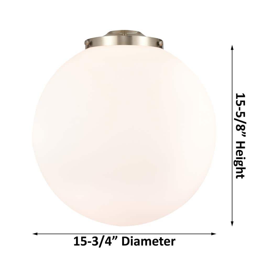Beacon Contemporary 39'' Satin Gold Globe Pendant with Matte White Glass