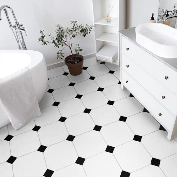 Monocolor Octagon Alaska 12 in. x 12 in. Ceramic Floor and Wall Tile (10.1 sq. ft. /Case)