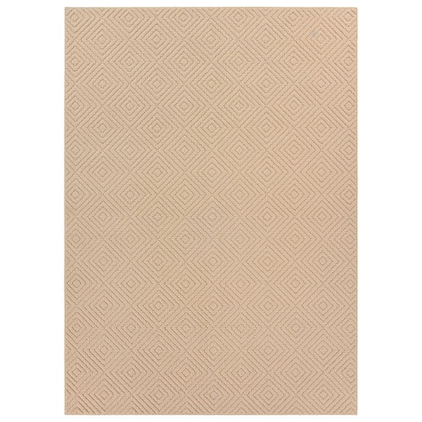 Brentwood Jasmine 4 ft. x 6 ft. Tan Geometric Area Rug