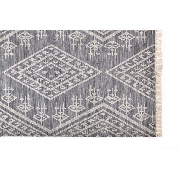 Gray and Ivory Geometric 9 ft. x 12 ft. Area Rug