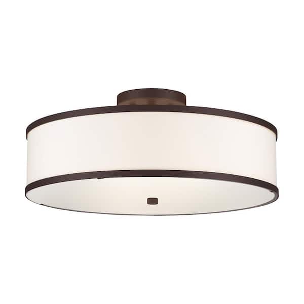 Park Ridge 3 Light Bronze Semi Flush Mount