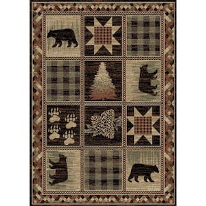 Hearthside Hollow Point Lodge Multi 5 ft. x 8 ft. Woven Animal Print Polypropylene Rectangle Area Rug