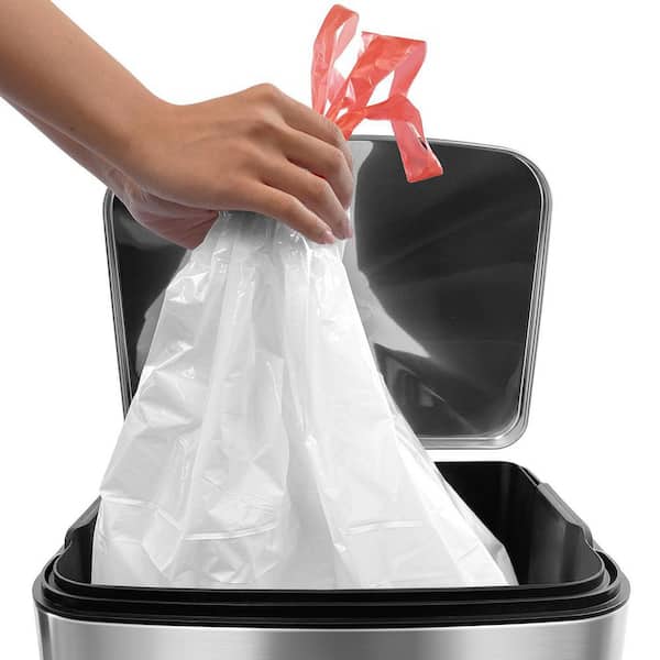 8 Gallon Drawstring Trash Bags-0.79 Mil Ultra Strong Medium Trash Can  Liners for Kitchen/Office, Unscented White Garbage Bags, 60 Count