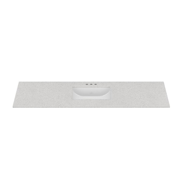 67 in. W x 22 in. D Cultured Marble Rectangular Undermount Single Basin Vanity Top in Silver Stream