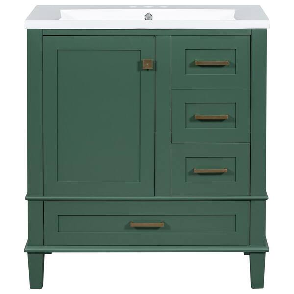 Aoibox 30" Bathroom Vanity in Green Bath Cabinet with Sink Combo Set a ...