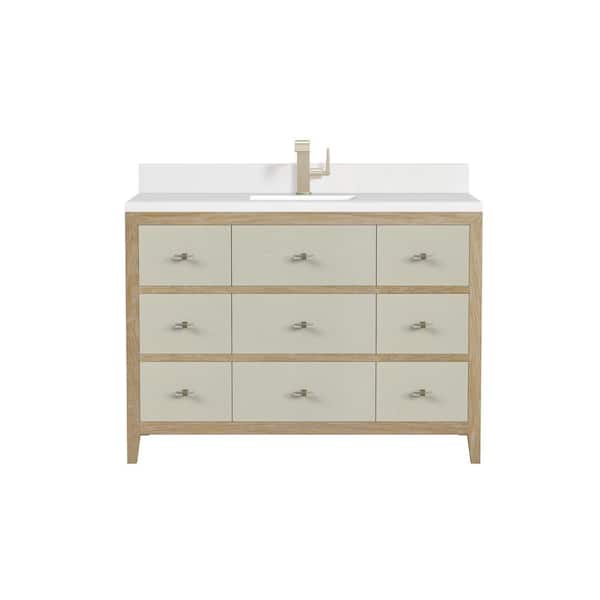 James Martin Vanities Celeste 48.0 in. W x 23.5 in. D x 36 in. H Single Bathroom Vanity in Sunwashed Oak