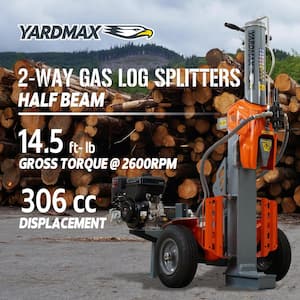 40 Ton 306cc Gas 2-Way Half Beam Briggs and Stratton Engine XR1450 Log Splitter