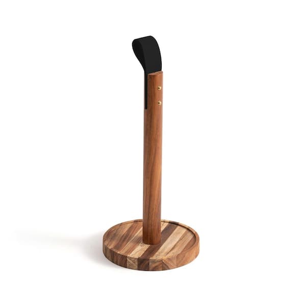 IRONWOOD GOURMET Acacia and Leather Paper Towel Holder 28997 - The