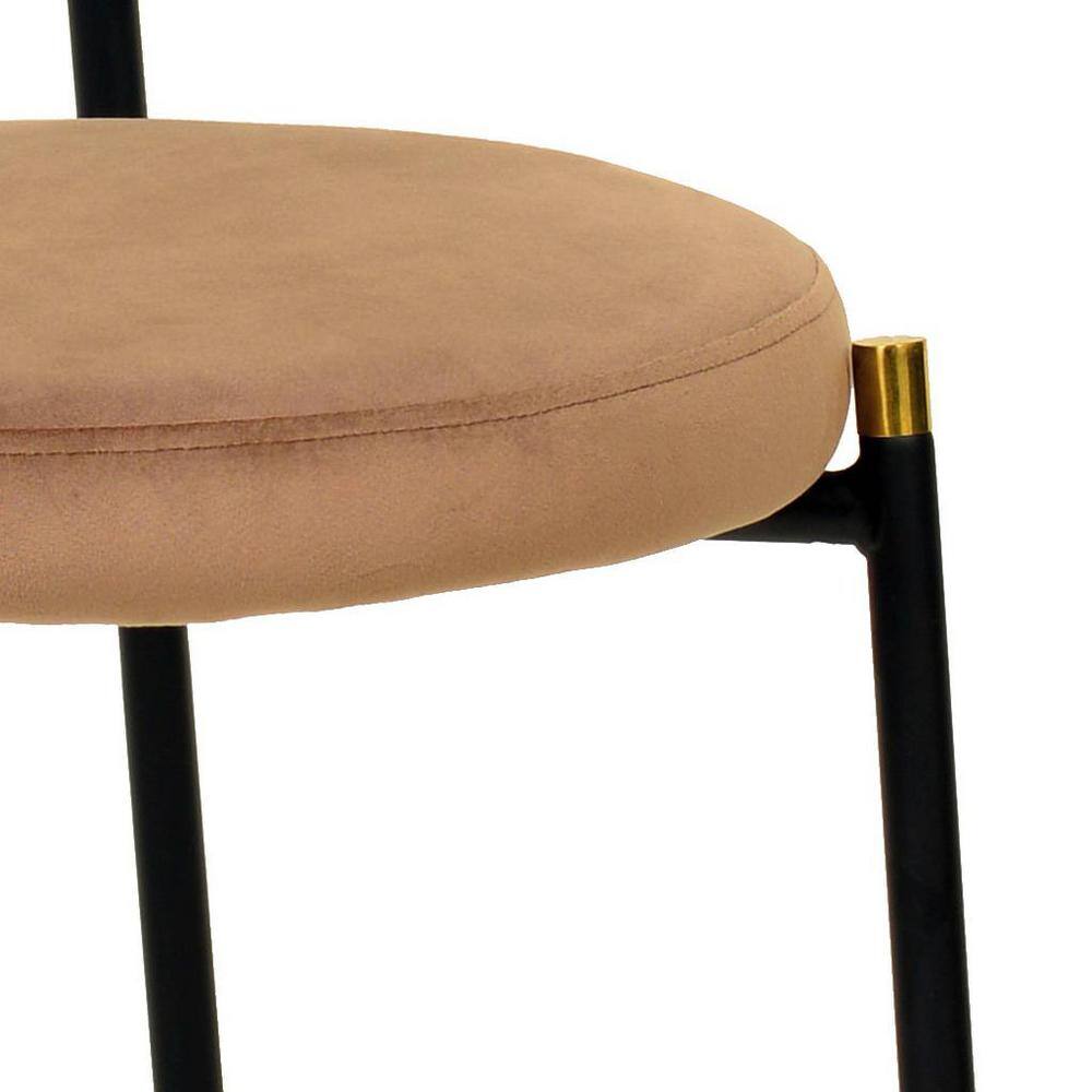 Black Velvet and Rattan High Back Side Chair Set