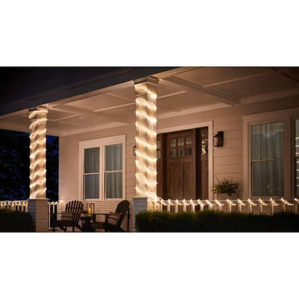 16 ft. Plug-In Bright White LED Dimmable Linkable Outdoor Rope Light with Remote Control