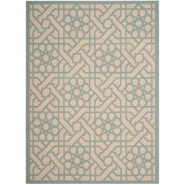 SAFAVIEH Martha Stewart Sunken Pool 7 ft. x 10 ft. Border Indoor/Outdoor Patio  Area Rug