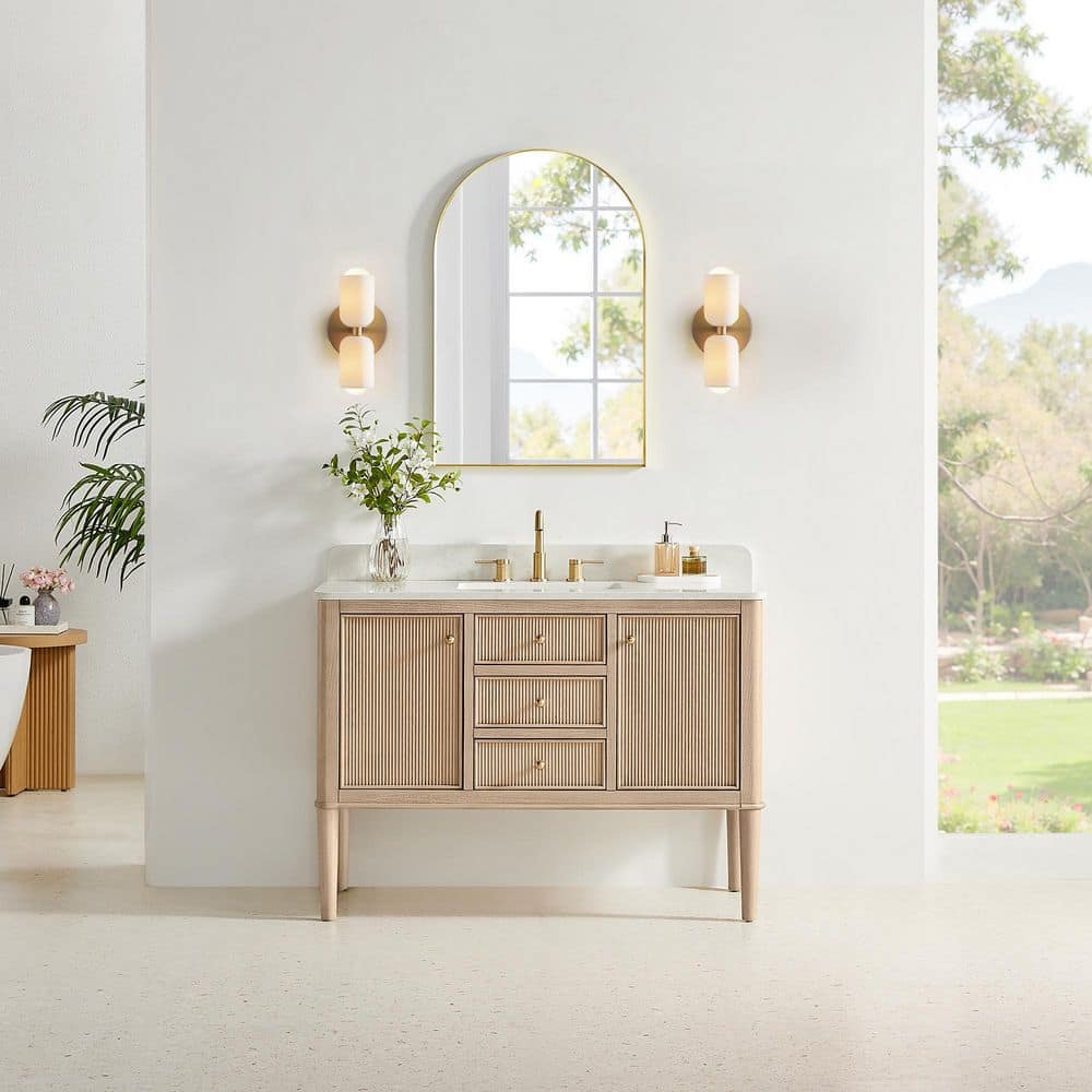 【初版美品】vanity Altair Blaise 48 in. Single Freestanding Light Oak Bath Vanity
