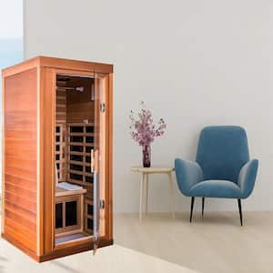 Moray 1-Person Indoor Red cedar infrared Sauna with 8 Far-Infrared Carbon Crystal Heaters