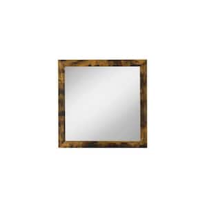 35 in. W x 35 in. H Rustic Oak Rectangle Dresser Mirror Mounts to Dresser with Frame