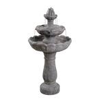 Rose Gray Resin Tiered Floor Fountain