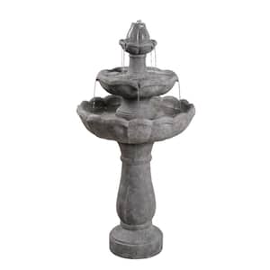 Rose Gray Resin Tiered Floor Fountain