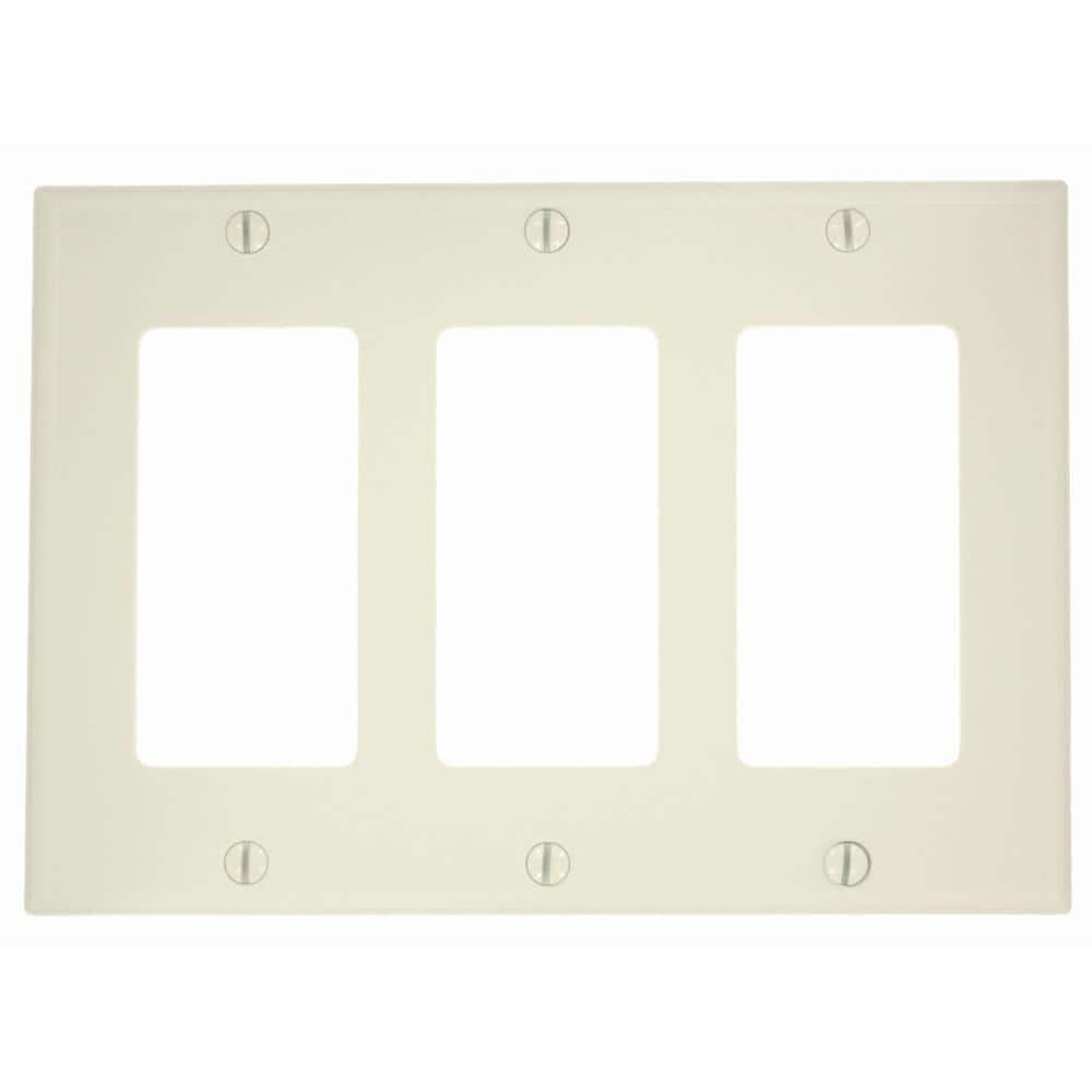 Light Almond 3-Gang Thermoplastic Wallplate