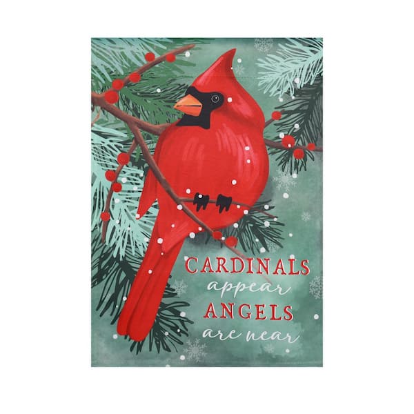 Meadow Creek 12 in. x 18 in. Winter Cardinal Garden Flag