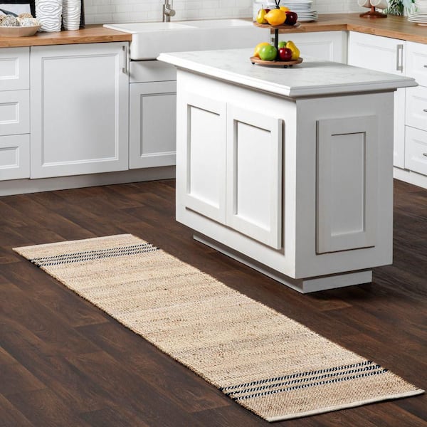 Meadow Striped Jute Natural 2 ft. x 8 ft. Runner Rug
