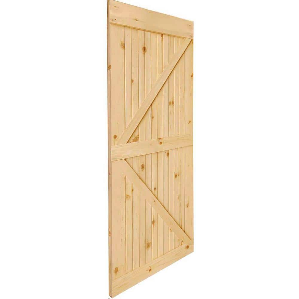 Light Brown Knotty Pine 84" x 24" Barn Door Slab
