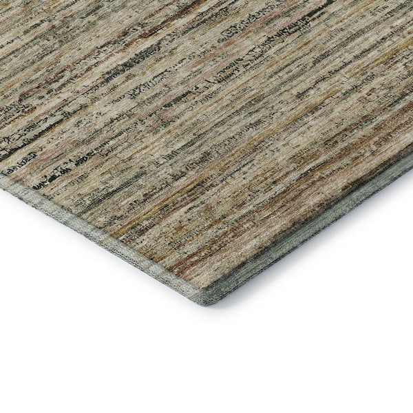 Mayfield Premium Machine Washable Abstract AMF1239 Beige 3 ft. x 4 ft. Area Rug
