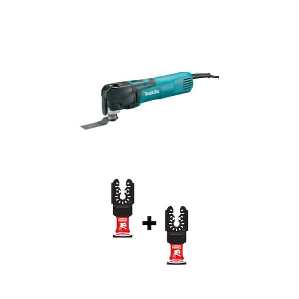 3 Amp Corded Variable Speed Oscillating Multi-Tool Kit with Blade, Sandpaper, Hard Case and 1-1/4 in. Carbide Blades