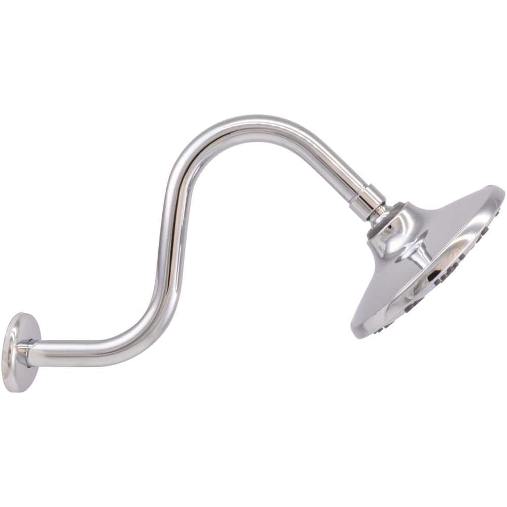 Large Round Chrome Wall Mounted 5-Function Shower Head