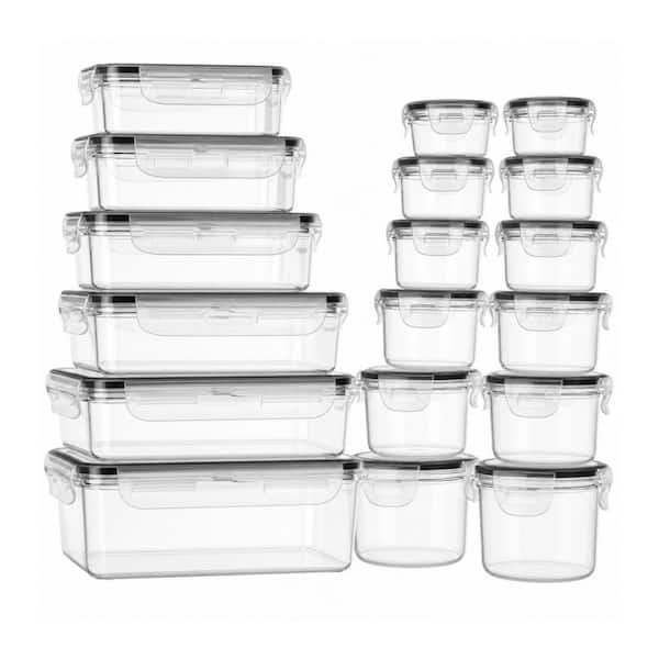 40-Piece Food Storage Containers with Lids Airtight (20 Containers & 20 Lids), 100% Leakproof, Microwave/Dishwasher Safe