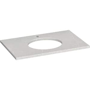 Silestone 37 in. W x 22.4375 in. D Quartz Oval Cutout with Vanity Top in Eternal Serena