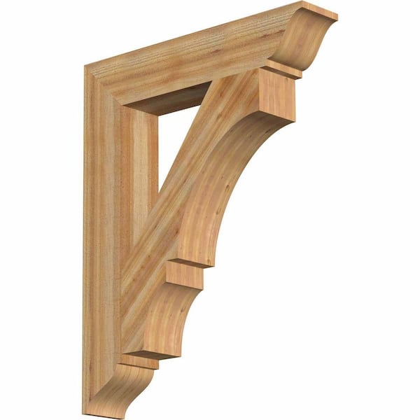 Ekena Millwork 6 in. x 40 in. x 32 in. Western Red Cedar Balboa Traditional Rough Sawn Bracket