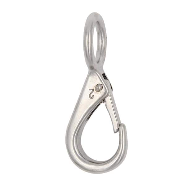 Everbilt 13/16 in. x 3-3/16 in. Stainless Steel Round Fixed Eye Snap Hook