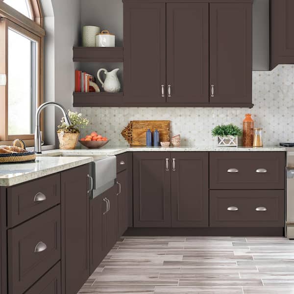 1 gal. #PFC-25 Dark Walnut Semi-Gloss Enamel Interior/Exterior Cabinet, Door & Trim Paint