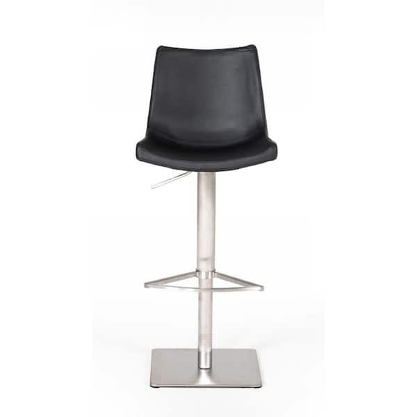 Benjara 43 In. Black Modern Swivel Bar Stool With Stainless Steel Base ...