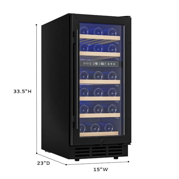 Cellar Cooling Unit 15 in. Dual Zone 30-Bottle Undercounter/ Freestanding Wine Cooler in Black