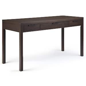 Hollander Solid Wood Contemporary 60 in. Wide Desk in Warm Walnut Brown