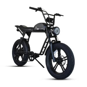 20 in. Black Off Road Fat Tire Electric Bike for Adults