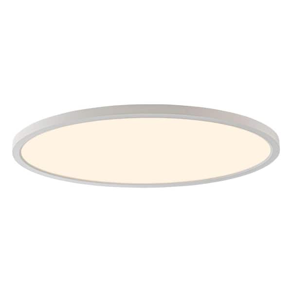 C Cattleya 32 in. White Modern Dimmable LED Ceiling Light Flush Mount with Selectable 2700K/3000K/3500K/4000K/5000K(1-Pack)
