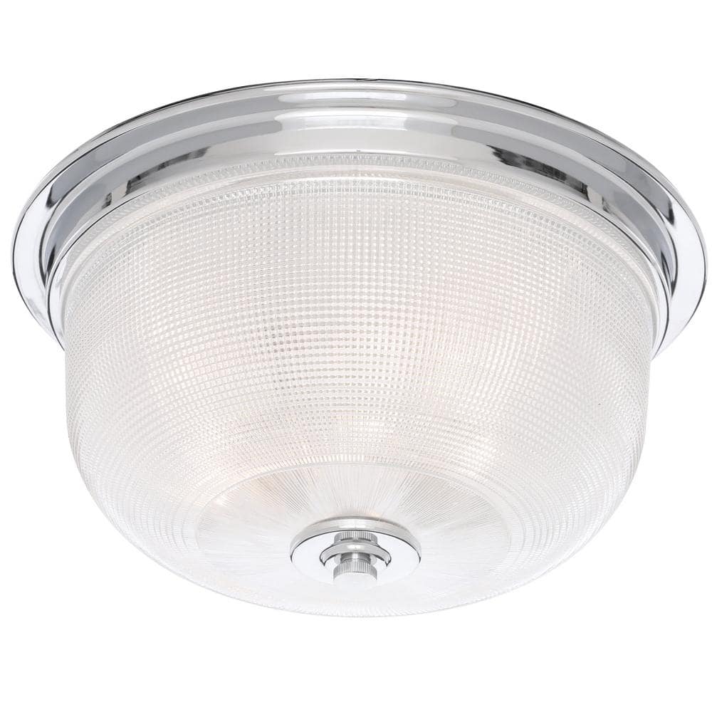 Chrome and Glass 12" Flush Mount Ceiling Light