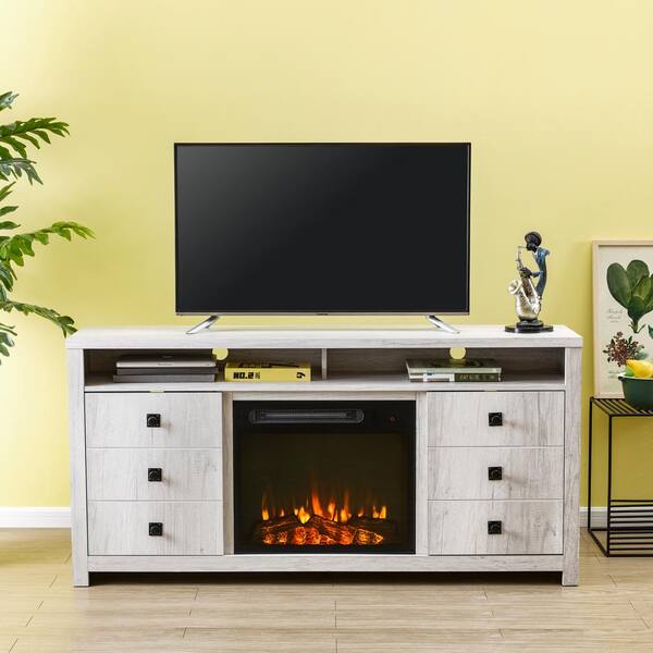 fireplace tv stand off white