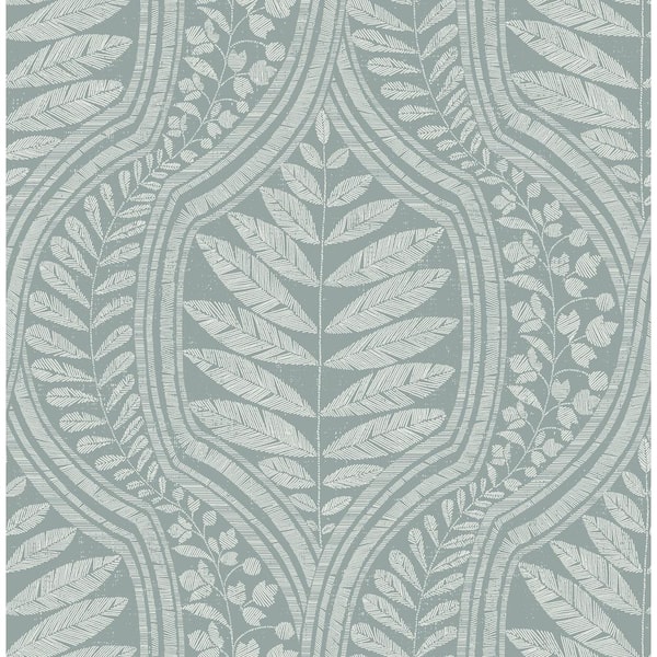 SCOTT LIVING Juno Teal Ogee Teal Paper Strippable Roll (Covers 56.4 sq. ft.)