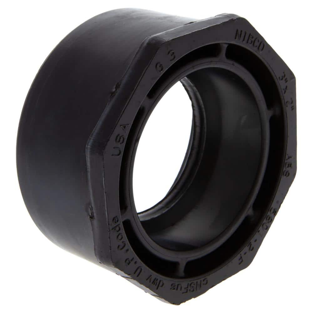 NIBCO 3 in. x 2 in. ABS DWV Spigot x Hub Flush Bushing C58012FHD32