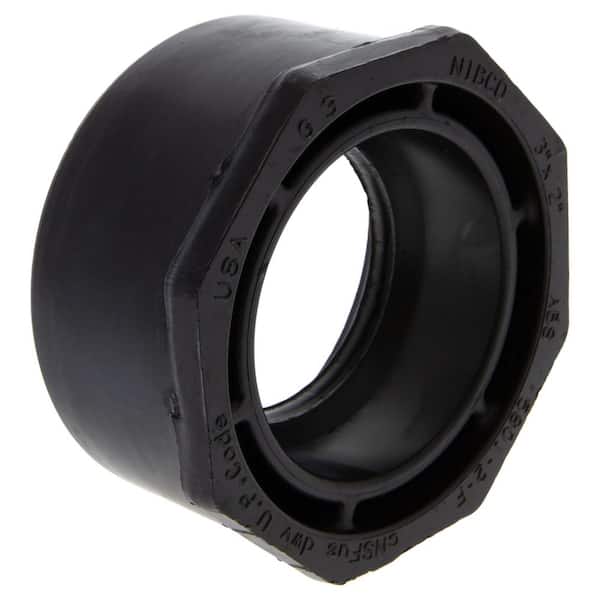 NIBCO 3 in. x 2 in. ABS DWV Spigot x Hub Flush Bushing C58012FHD32