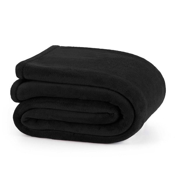 Martex Plush Black Polyester Full Blanket