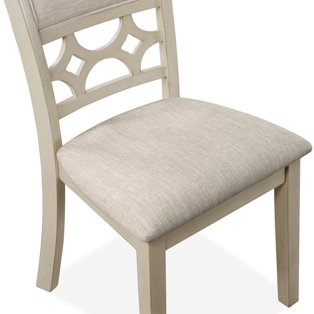 Mitchell 5-Piece Beige and Brown Round Dining Set with Storage Shelf