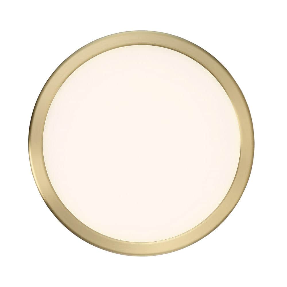 Stanwyck Brushed Brass Slim LED Flush Mount, 10.25"