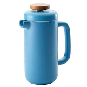 Ceramic Coffee and Tea 8-Demitasse-Cup Aqua Ceramic French Press