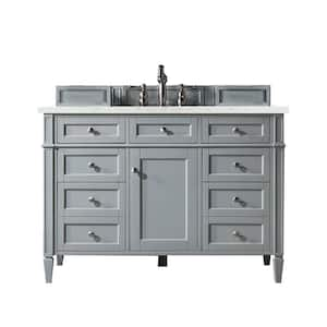 Brittany 48 in. W x 23.5 in.D x 34 in. H Single Bath Vanity in Urban Gray with Quartz Top in Eternal Jasmine Pearl