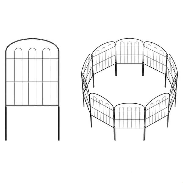 Oumilen 24 in. H x 10 ft. L Total Coated Metal Rustproof Decorative Garden Fence Panels No Dig Fencing (19-Pack)
